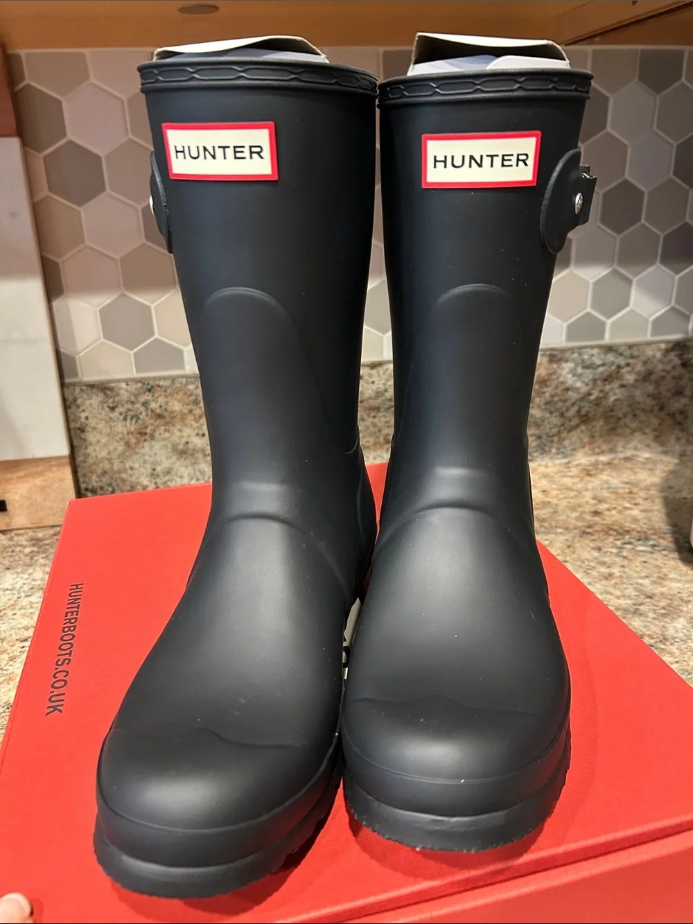 New Hunter Women's Original Short Rain Boots US 7 Hunter Navy